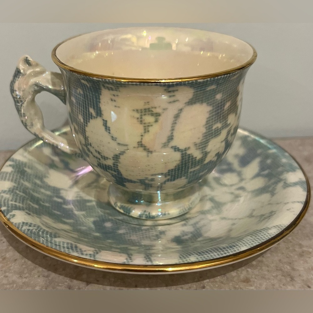 ROYAL WINTON BLUE ROSE BROCADE!!! - Picture 3 of 4